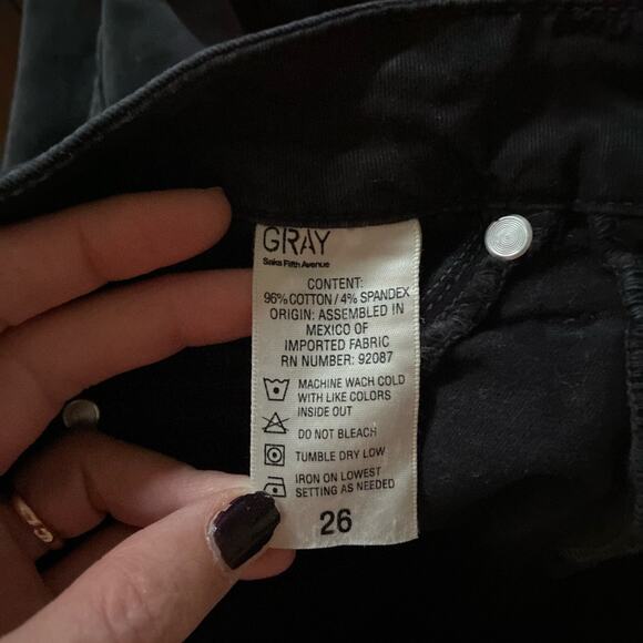Gray Saks Fifth Ave Faded Designer Jeans Size 26 - Picture 8 of 12